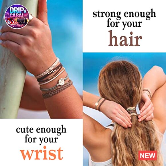 Elastic Hair Band Bracelets Stackable Boho Jewelry Accessory Set Medium main image 6